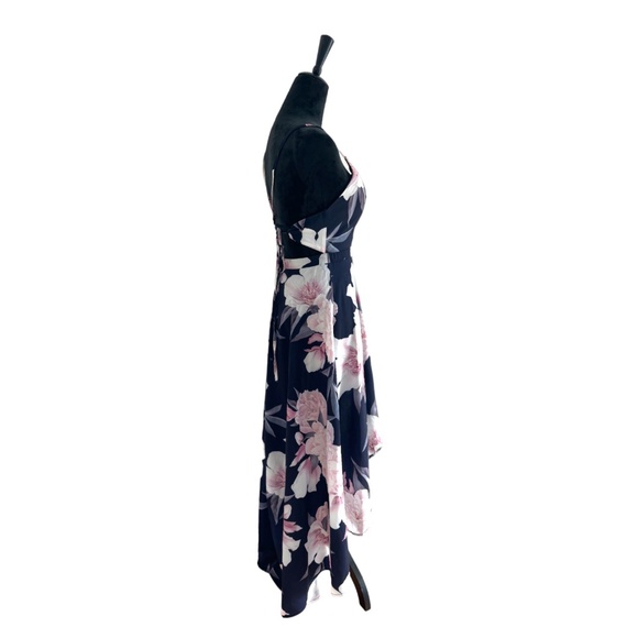 Dreamy, Dark Floral Surplice Maxi w/ Adjustable Crisscross Low Back - Picture 8 of 10